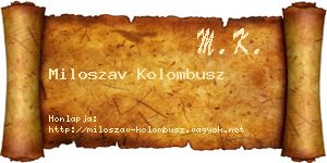 Miloszav Kolombusz névjegykártya
